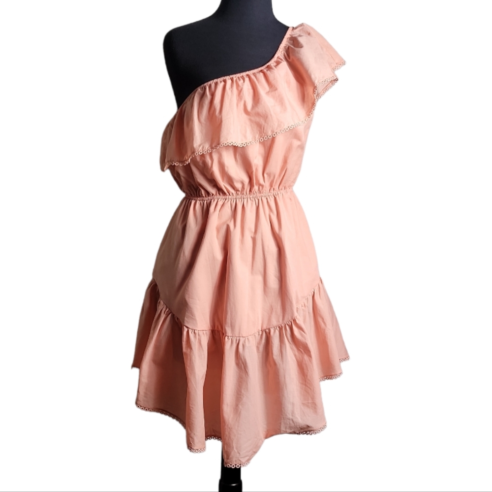 Free People ruffle one shoulder asymmetrical hem lovers lane dress size small